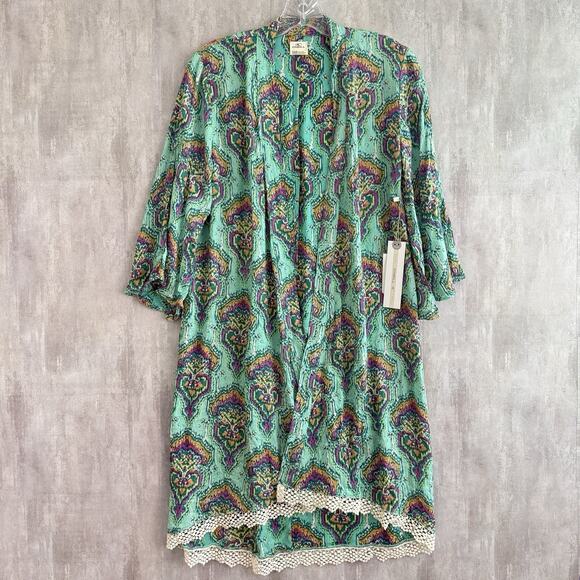 O’Neill Kimono Cardigan Women’s XS/S Open Front 3/4 Sleeve Beach Cover-Up Shirt - Picture 1 of 16